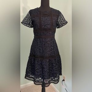 Crocheted floral pattern, double lined Ann Taylor dress